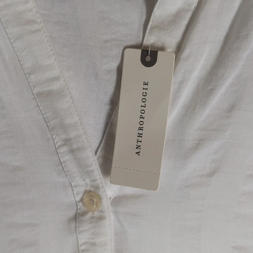 537-NWT Anthropologie Cream Sleeveless Blouse - Picture 4 of 8